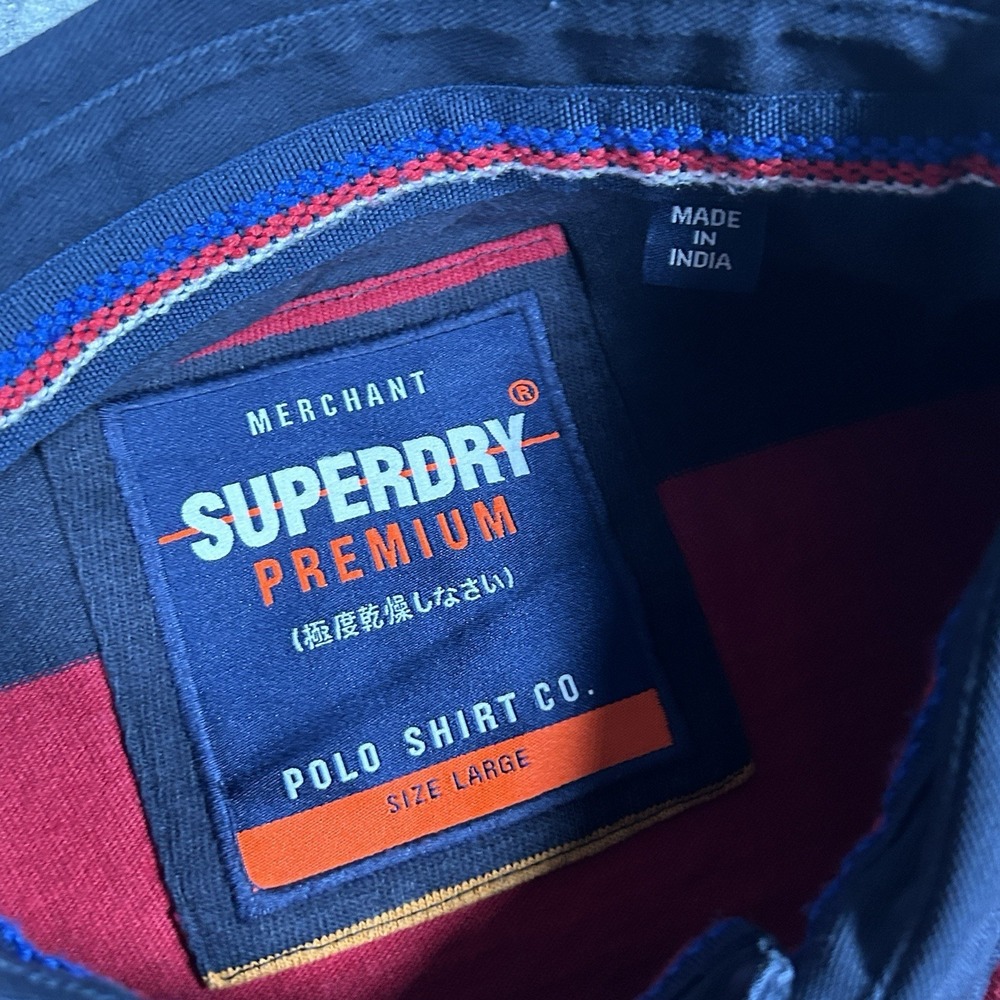 Superdry Rugby Shirt Men's Size Large Multicolour Striped Heavyweight Patch - Picture 2 of 15